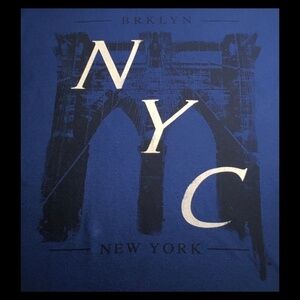 BROOKLYN Souvenir Tee, “Brklyn NYC”, ROYAL/BLACK/WHITE, Men’s XXL, NWOT